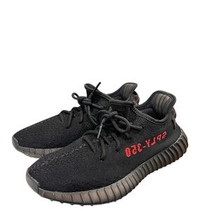 Yeezy Black and Red Athletic Shoes
